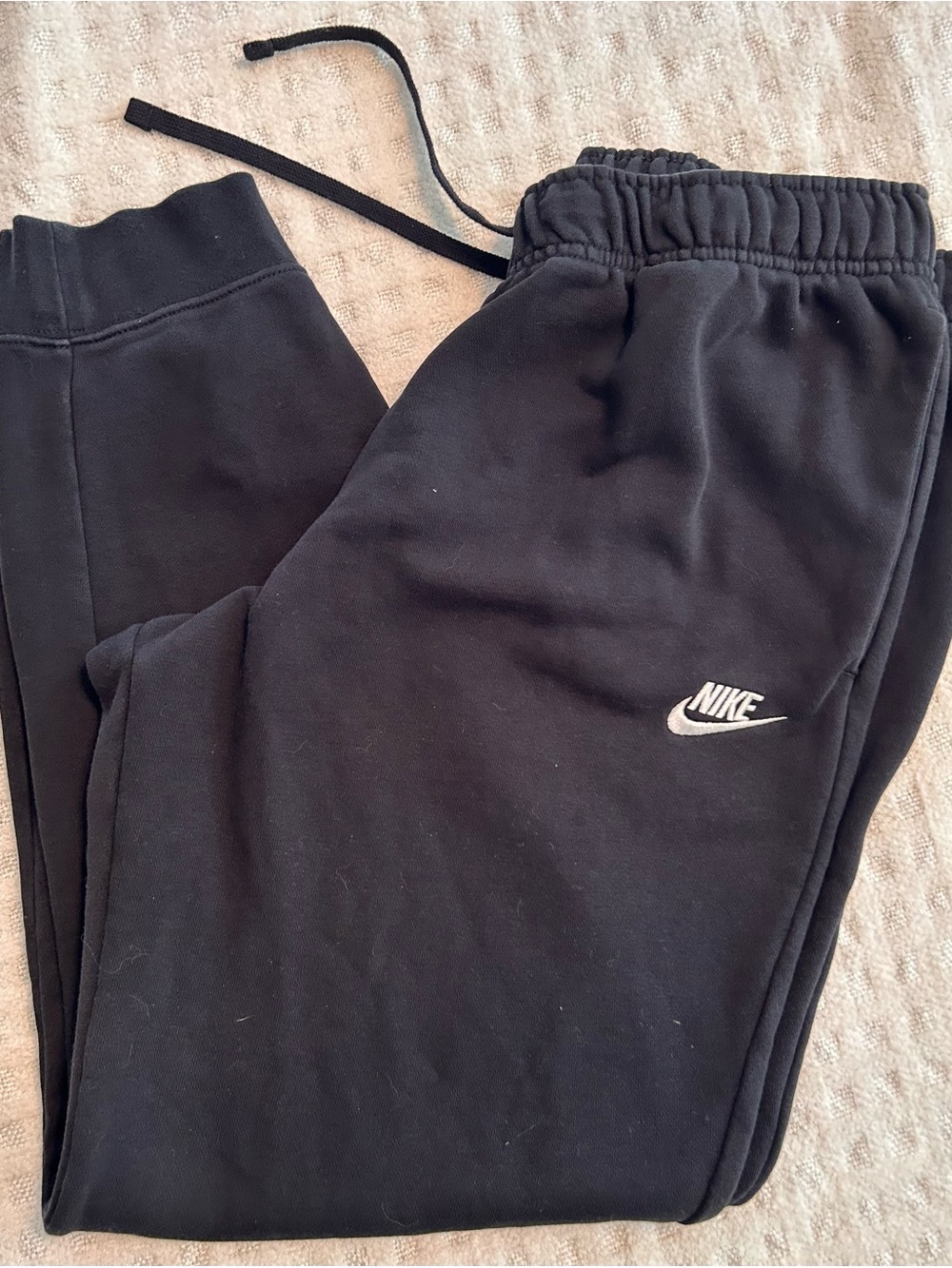Nike Black Joggers with White Swoosh